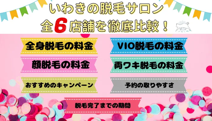 いわきの脱毛サロン全6店舗を徹底比較！