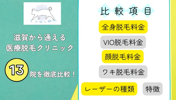 滋賀から通える医療脱毛クリニック13院を徹底比較！