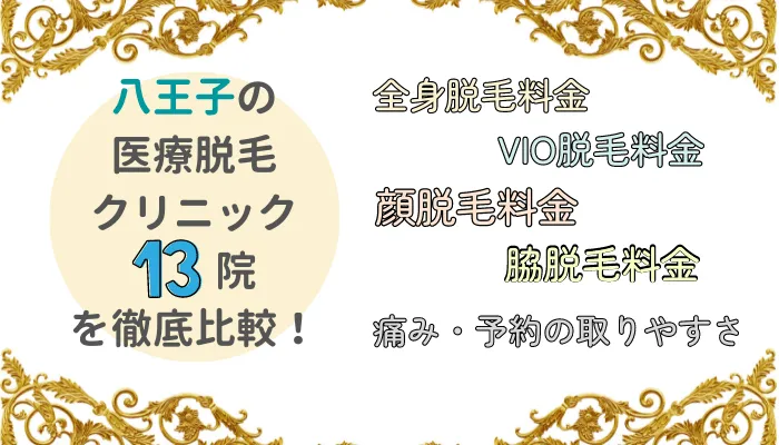 八王子の医療脱毛クリニック13院比較
