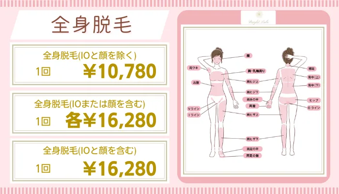 ブライトラボ比較全身脱毛料金