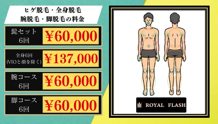 ロイヤルフラッシュ脱毛料金比較