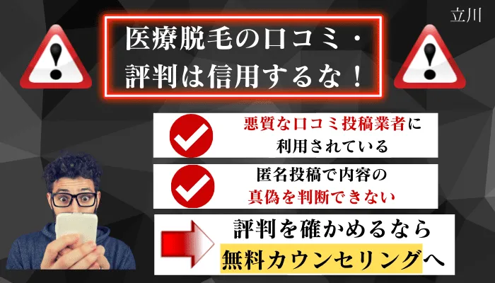 医療脱毛メンズ立川口コミ