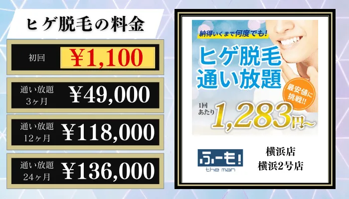 ふーも！横浜ヒゲ脱毛料金比較