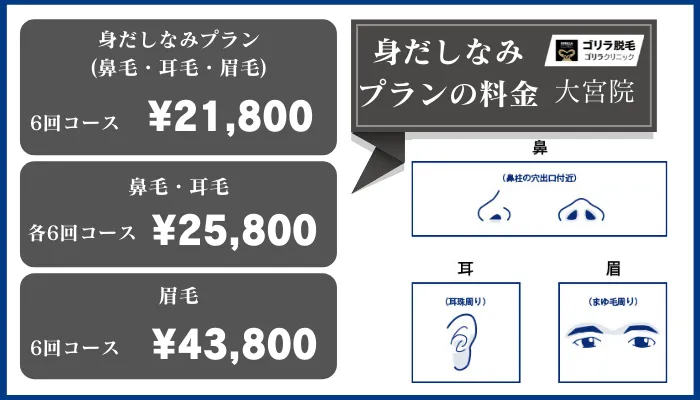 ゴリラクリニック大宮身だしなみプラン料金