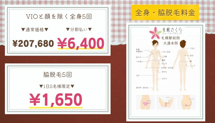 さくらビューティークリニック学生札幌比較料金