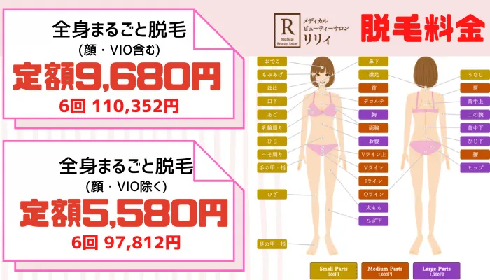 脱毛サロン 佐世保 リリィ料金