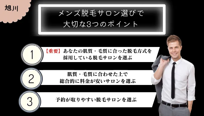 脱毛 メンズ 旭川脱毛サロンの選び方