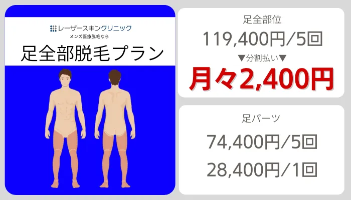 レーザースキンクリニック足全部脱毛プラン