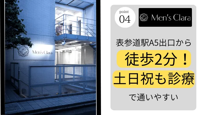 メンズクララクリニックおすすめポイント4