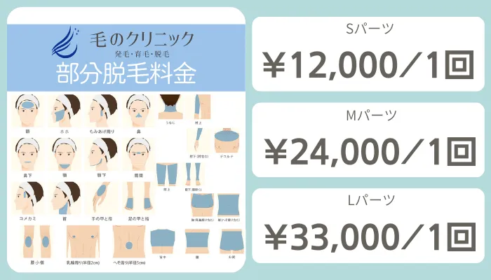 毛のクリニックの部分脱毛料金メンズ