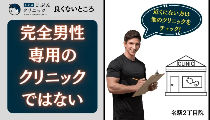 メンズじぶんクリニック名駅2丁目良くないところ