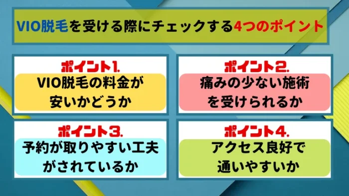 VIO脱毛を受ける際にチェックするポイント