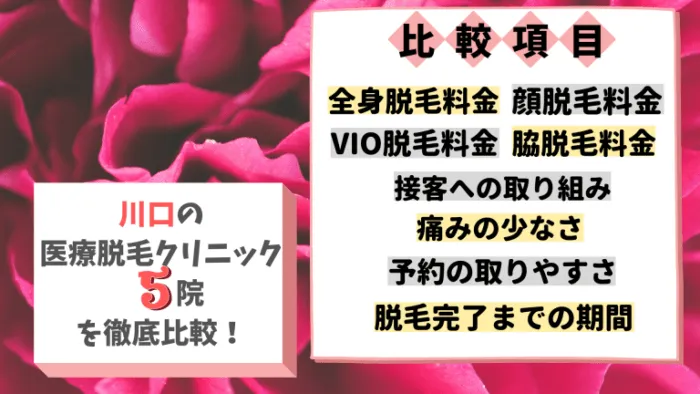 川口の医療脱毛クリニック5院を徹底比較！