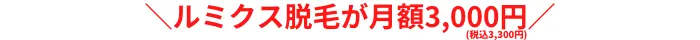 ＼ルミクス脱毛が月額3000円税込3300円／宇都宮