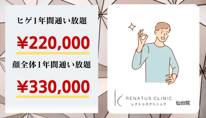 レナトゥスクリニック仙台比較料金ヒゲ