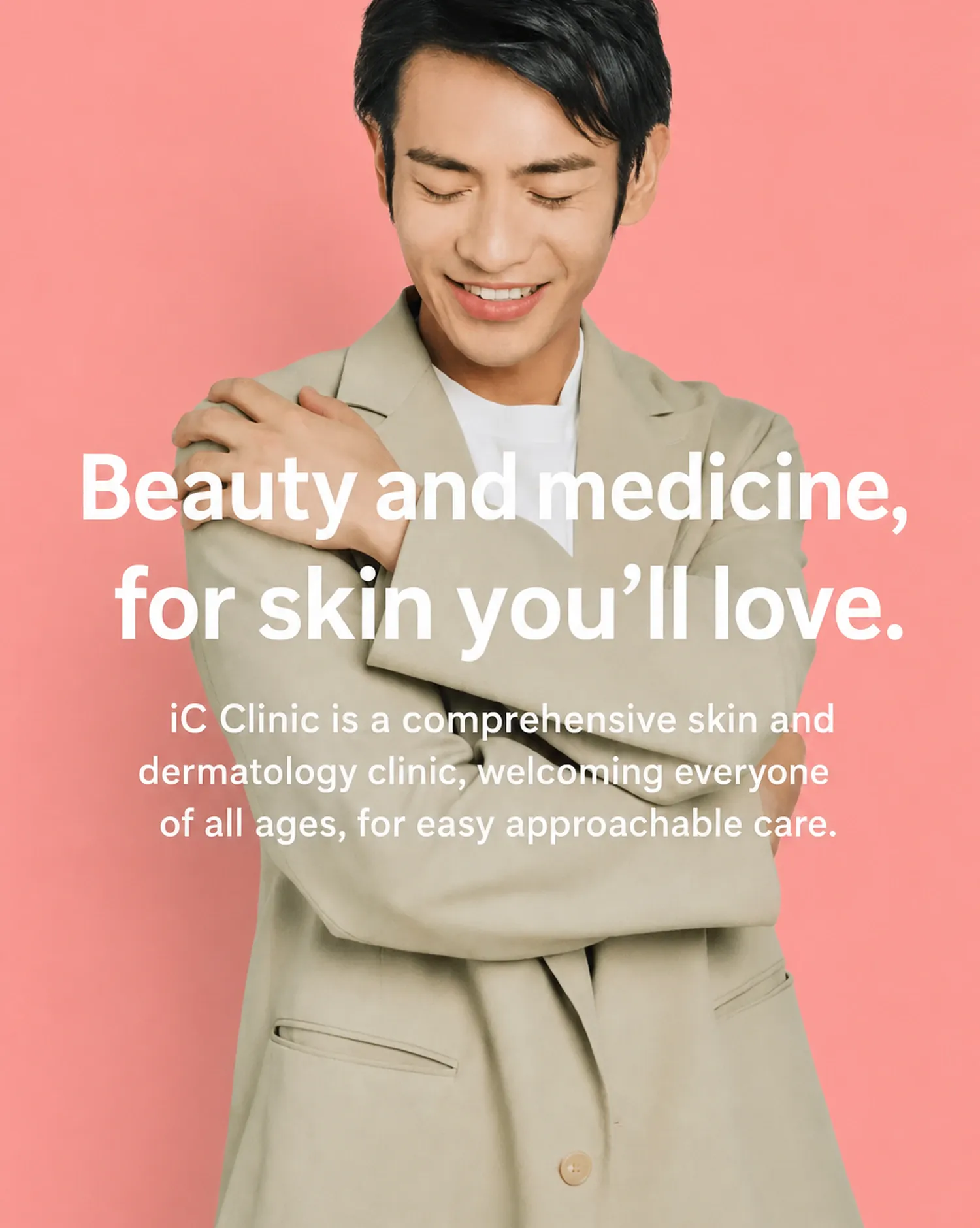 IC Clinic is a comprehensive skin care clinic where people of all ages and genders are welcome — combining aesthetic and medical expertise to help you love the skin you're in.